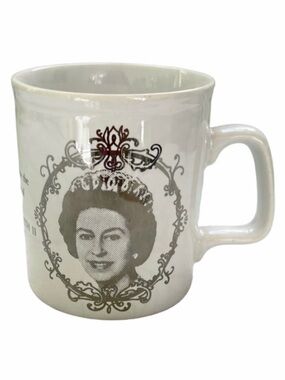 Vintage Kiln Craft Queen Elizabeth II Silver Jubilee Ironstone Mug 1977